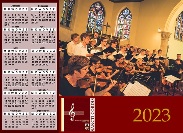 Kalender 2017 Vocaal Ensemble Sancti Cordis